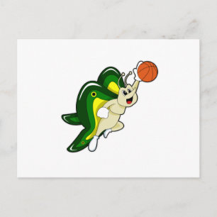 Carte Postale Papillon au Basketball Sports