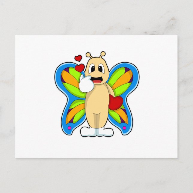 Carte Postale Papillon au coeur (Devant)