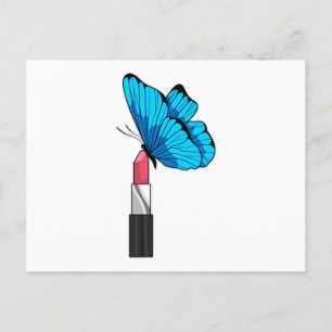 Carte Postale Papillon au rouge à lèvres