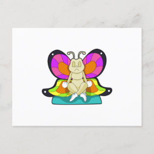 Carte Postale Papillon au Yoga en jambe