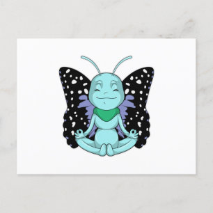 Carte Postale Papillon au yoga étirant les jambes
