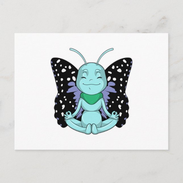Carte Postale Papillon au Yoga Stretching Legs (Devant)
