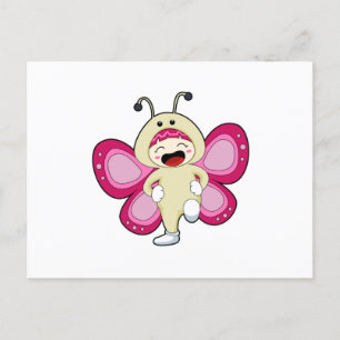 Carte Postale Papillon avec costume