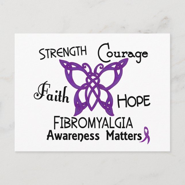 Carte Postale Papillon celtique Fibromyalgie 3 (Devant)