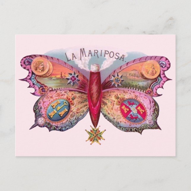 Carte Postale Papillon Cigar Antique Peinture publicité (Devant)