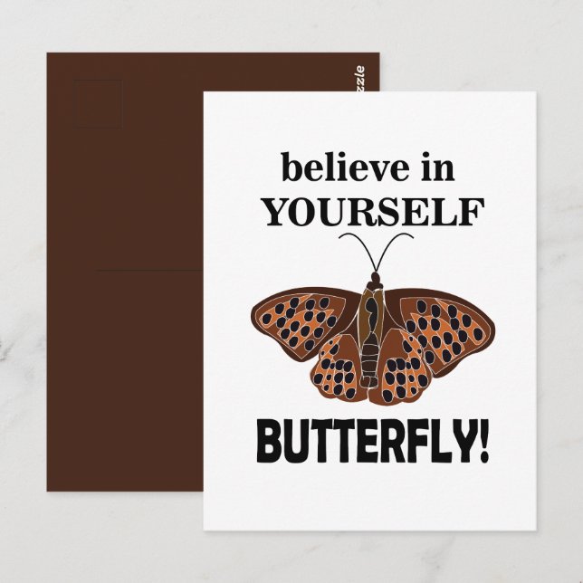 Carte Postale Papillon Croyez En Votre Papillon (Devant / Derrière)