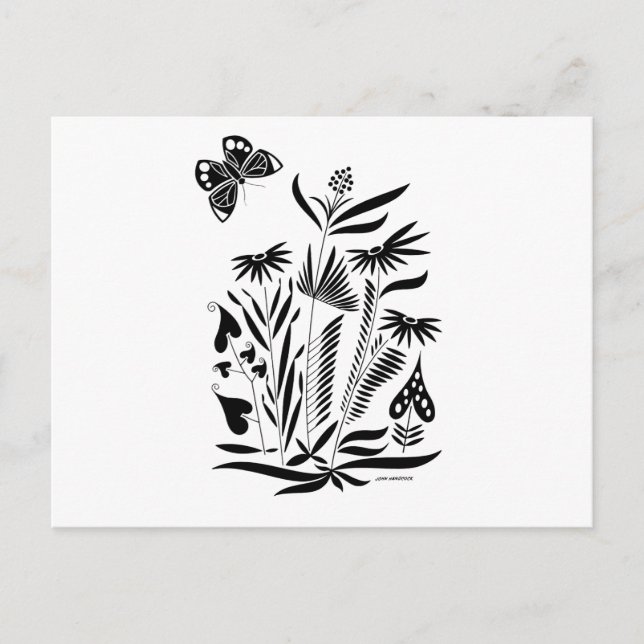 Carte Postale Papillon dans l'herbe (Devant)