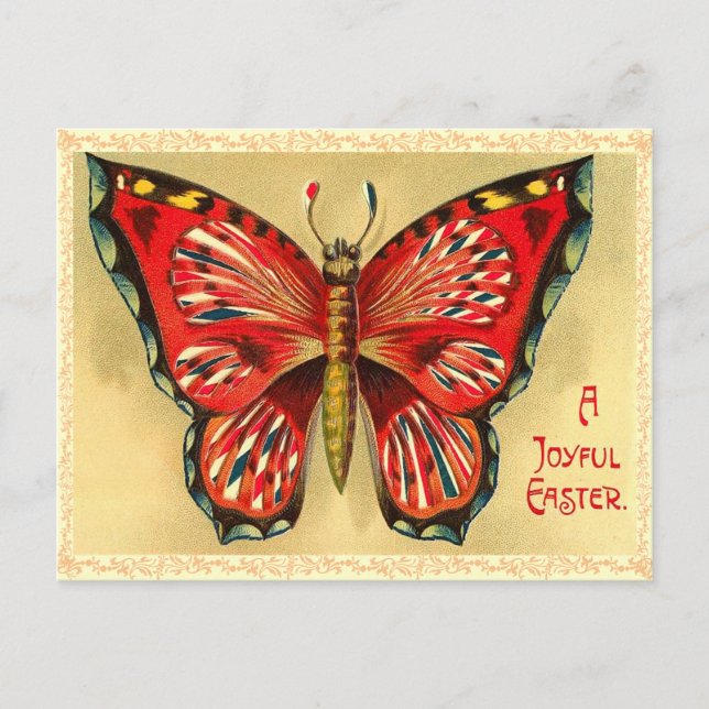 Carte postale papillon de Pâques vintage (Devant)