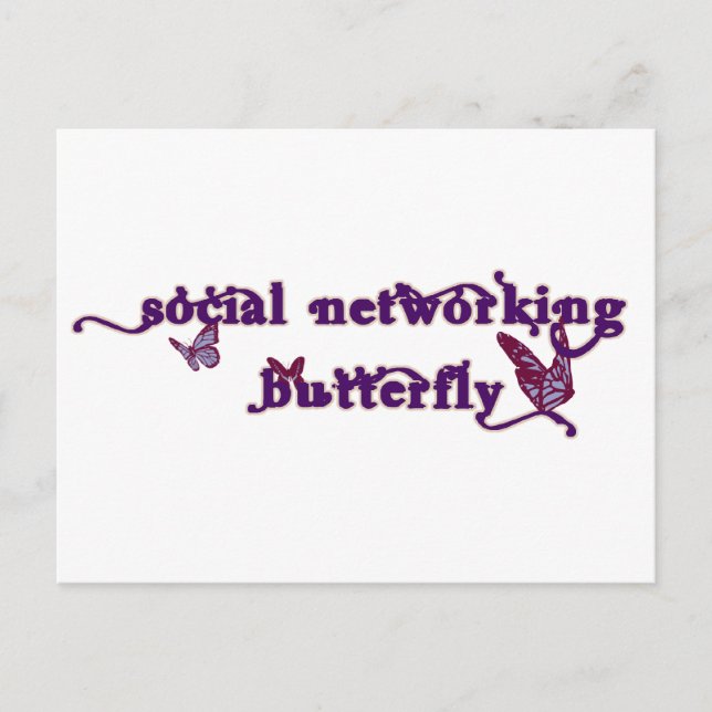 Carte Postale Papillon de réseau social (Devant)