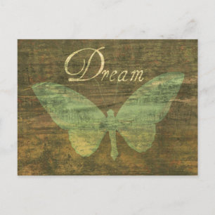 Carte postale Papillon de rêve en bronze