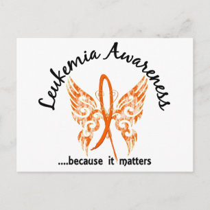 Carte Postale Papillon de tatouage Grunge 6.1 Leucémie