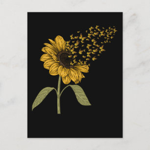 Carte Postale Papillon de tournesol femmes filles papillons flor