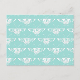 Carte Postale Papillon déco stylisé - bleu glace