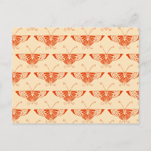 Carte Postale Papillon déco stylisé - mandarin orange