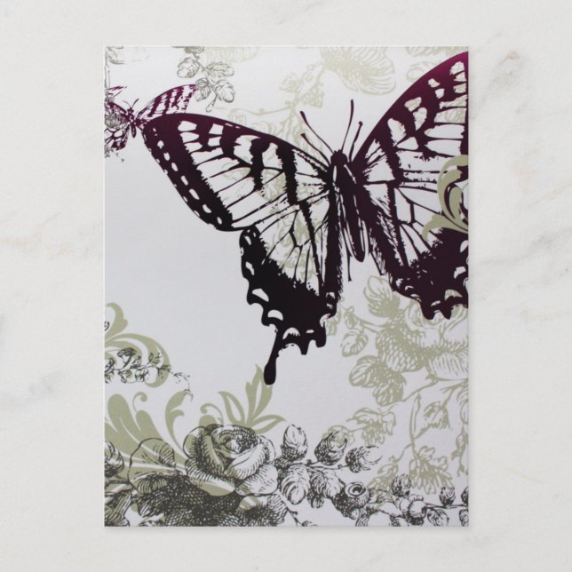 Carte Postale papillon d'été chic et coloré (Devant)