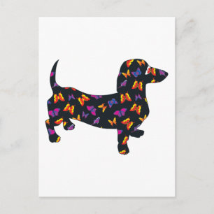 Carte Postale Papillon Doxie Dachshund
