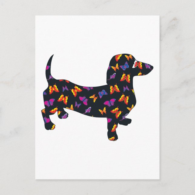 Carte Postale Papillon Doxie Dachshund (Devant)