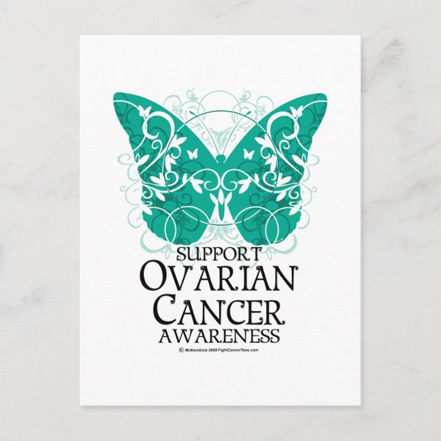 Carte Postale Papillon du cancer de l'ovaire (Devant)
