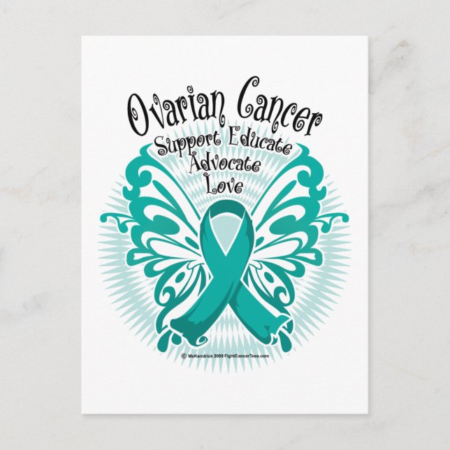 Carte Postale Papillon du cancer de l'ovaire 3 (Devant)