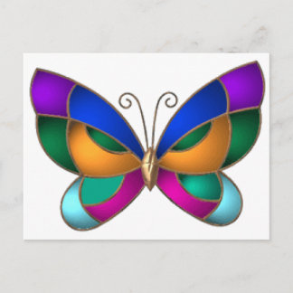 Carte Postale Papillon en verre tendu