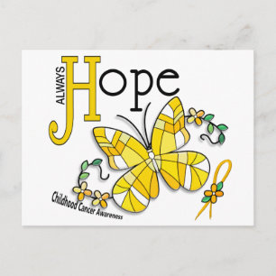 Carte Postale Papillon en verre tendu Cancer de l'enfance
