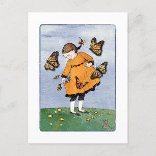 Carte postale Papillon fille