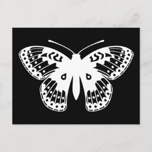 Carte Postale Papillon fritillaire noir et blanc