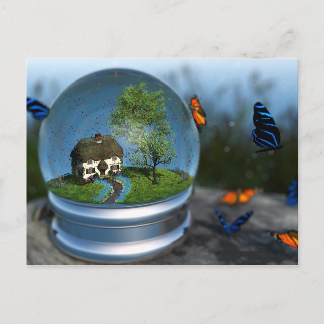 Carte postale Papillon Globe (Devant)