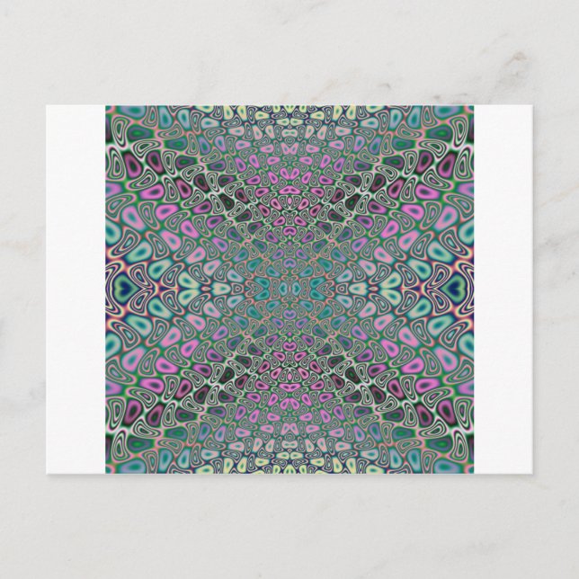 Carte Postale Papillon Hologramme multicolore Fractal Abstrait (Devant)