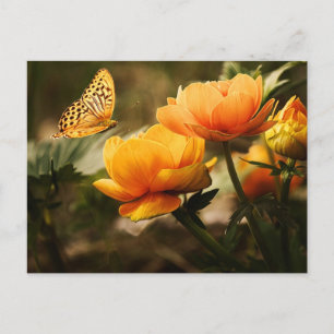 Carte Postale Papillon jaune d'or