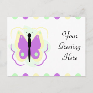 Carte postale Papillon Jaune Et Violet