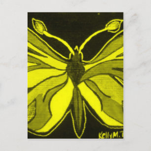 Carte Postale Papillon jaune, insecte-dame