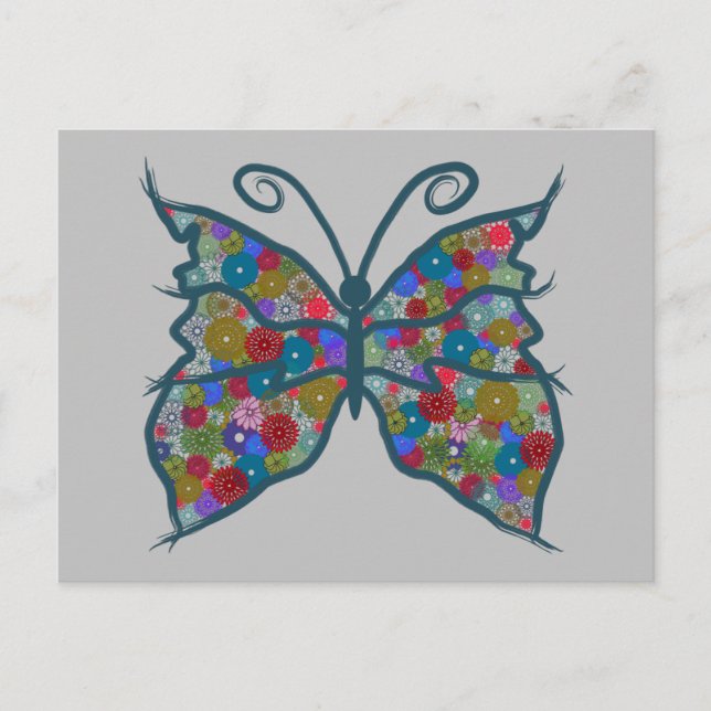Carte Postale Papillon - Mandala. "Continuez à créer" - Collecti (Devant)