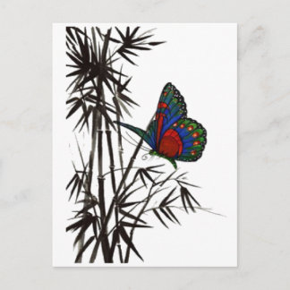 Carte Postale papillon mignon dans le bambou