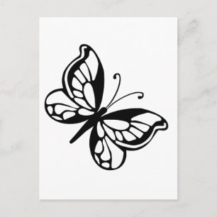 Carte Postale Papillon noir et blanc