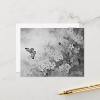 Carte Postale Papillon noir et blanc