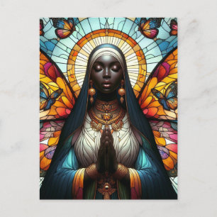 Carte Postale Papillon Nun Vitrail
