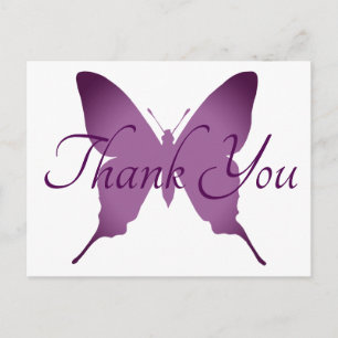 Carte Postale Papillon Ombre Violet Merci Silhouette