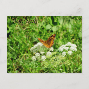 Carte Postale Papillon orange et noir avec votre texte