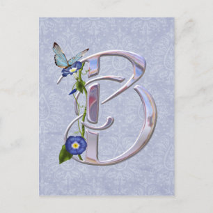 Carte Postale Papillon précieux initial B