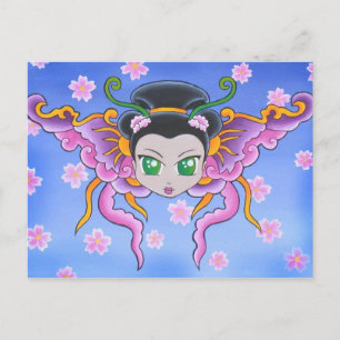 Carte postale papillon princesse chinoise