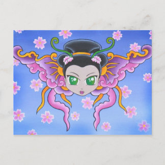 Carte postale papillon princesse chinoise