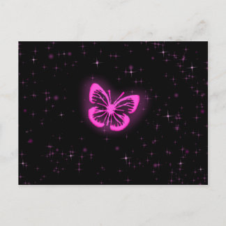 Carte Postale Papillon rose aux étincelles