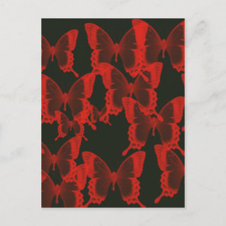 Carte Postale papillon rouge de l'arrière - plan de nuit sombre