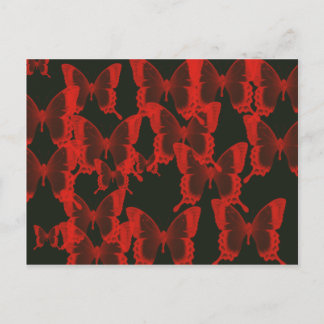 Carte Postale papillon rouge de l'arrière - plan de nuit sombre