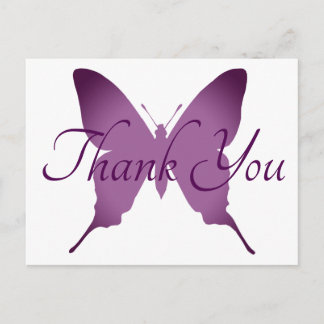 Carte Postale Papillon silhouette ombre violette Merci
