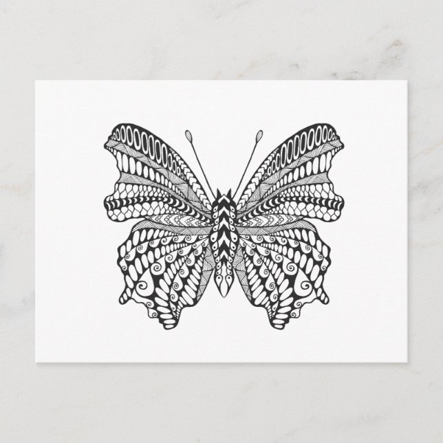 Carte Postale Papillon tropical inspiré (Devant)