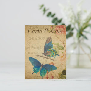 Carte postale papillon vintage