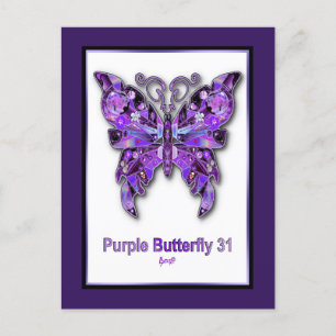 Carte postale Papillon Violet 31