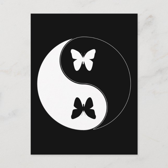Carte Postale Papillon Yin Yang (Devant)
